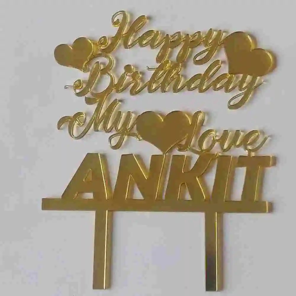 Happy Birthday My Love Name Cake Topper